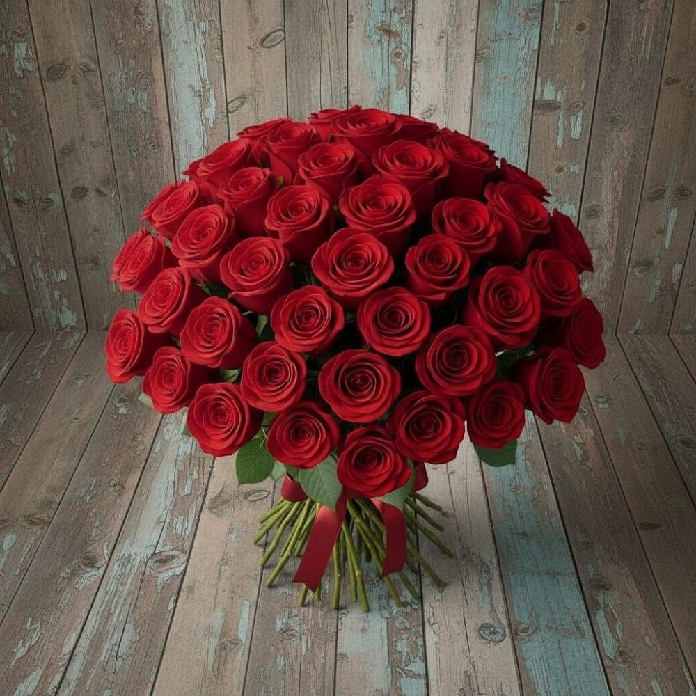 Букет 55 Красных роз Фридом в Нюксенице