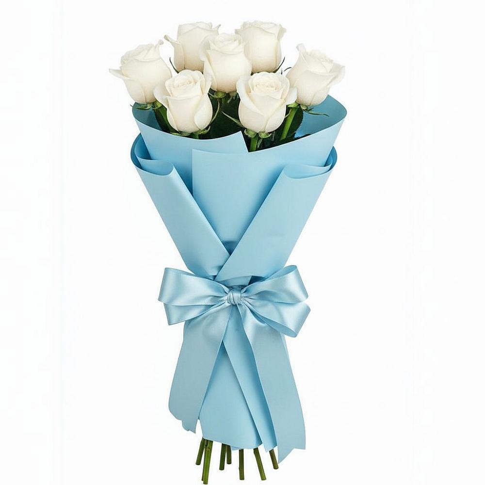 Букет 7 белых роз Проуд в Нюксенице