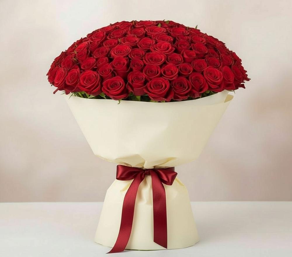 Букет 101 Красная роза Милано в Нюксенице