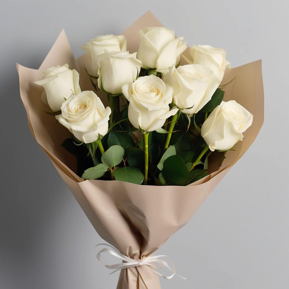 Букет 9 Белых роз Эдлесс Лав в Нюксенице