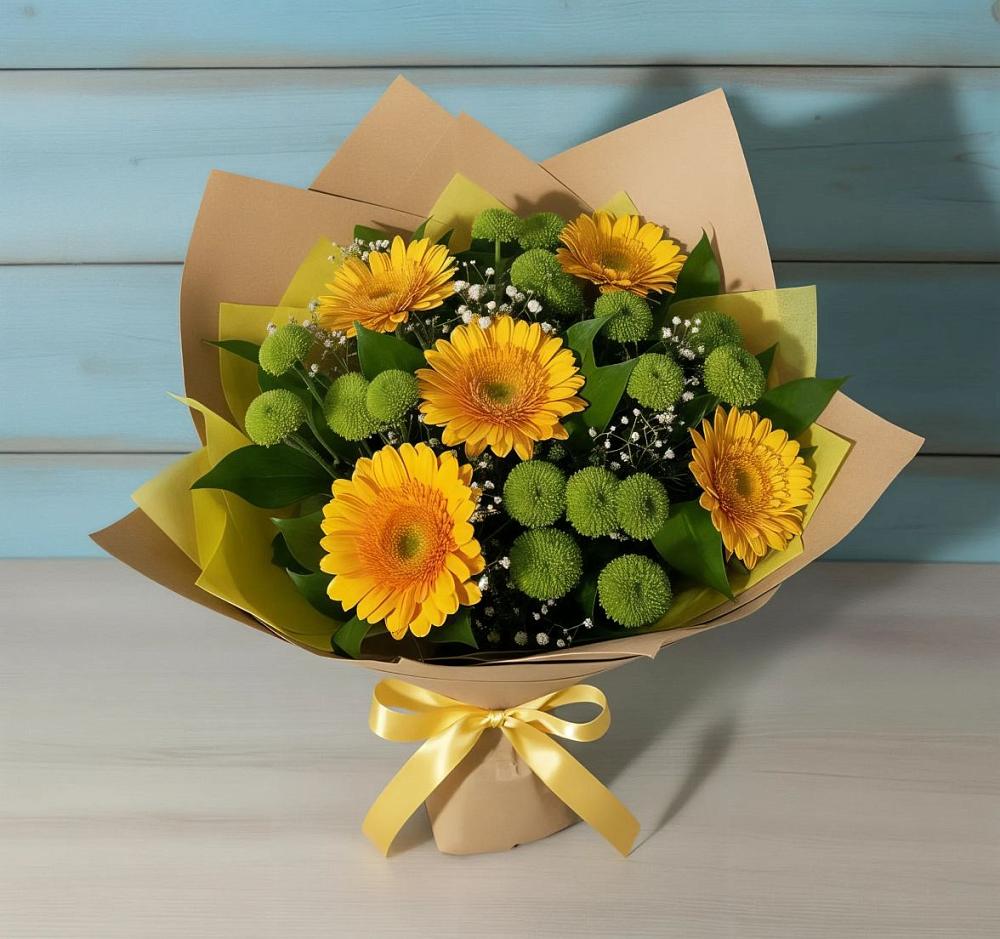 Букет цветов из: Герберы и Хризантемы в Нюксенице