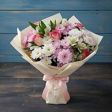 Букет цветов из:  Хризантемы, Альстромерии и Розы #REPLACE_PRED# Нюксенице