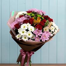 Букет цветов из:  Розы, Хризантемы и Альстромерии в Нюксенице
