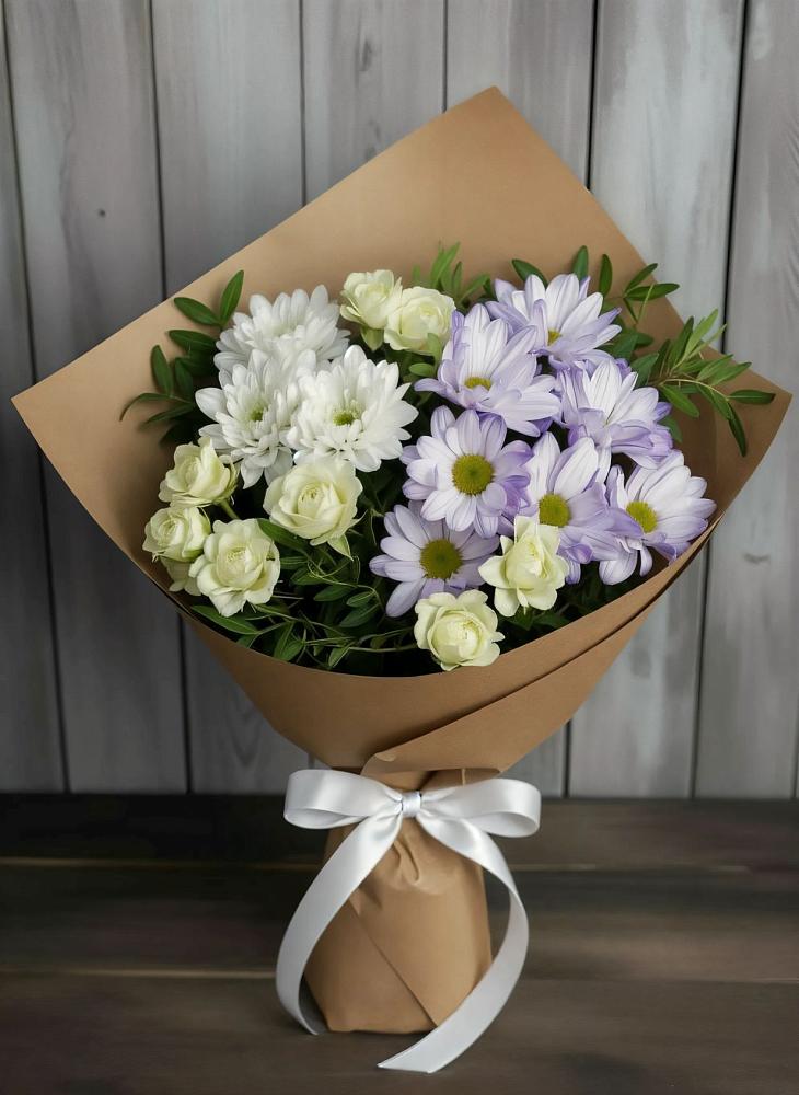 Букет цветов из: Хризантемы и Розы в Нюксенице